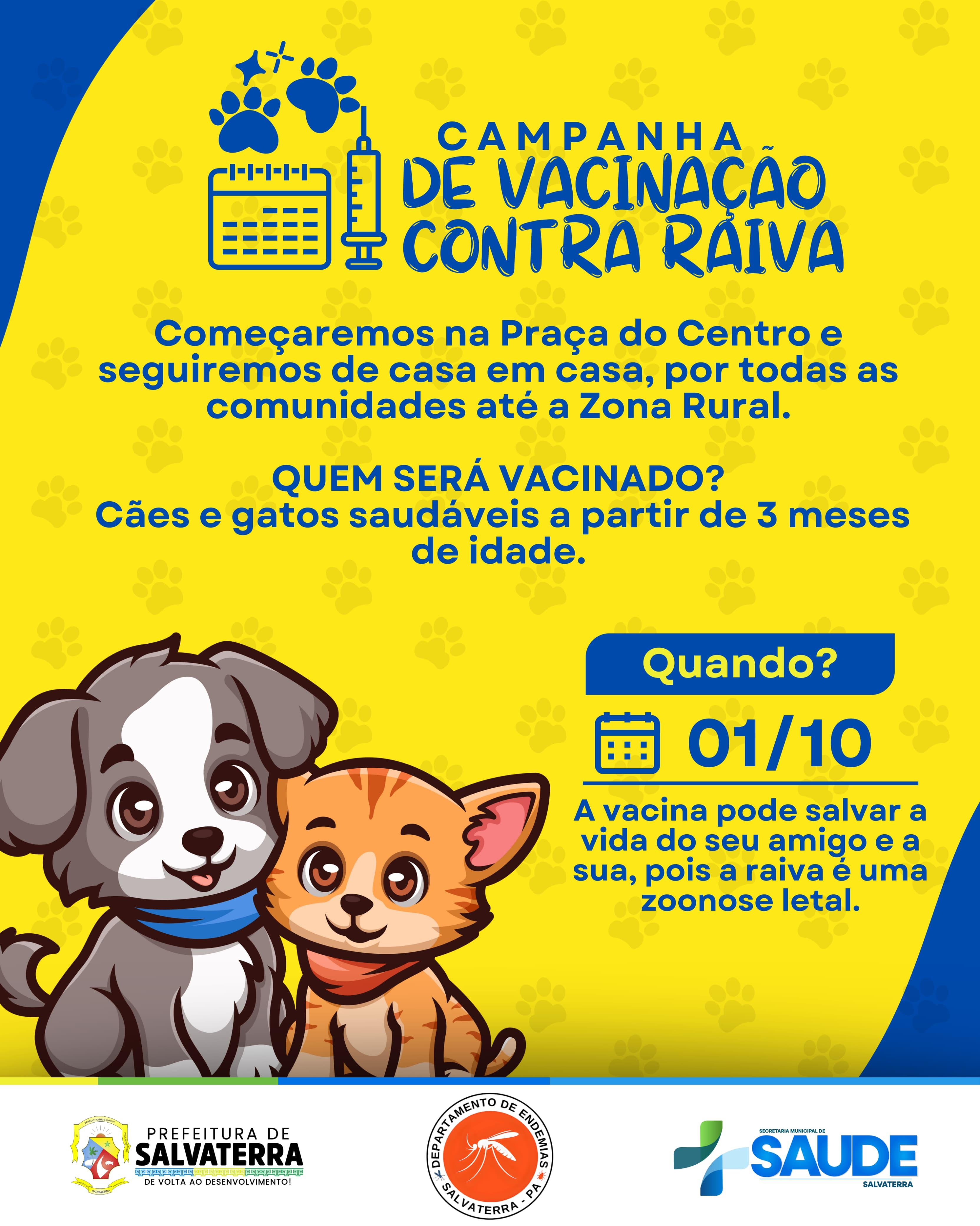 Campanha de Vacinação contra a Raiva em Salvaterra!