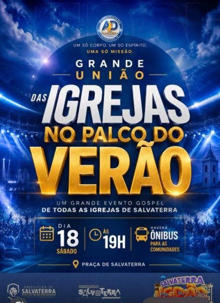 Grande União das Igrejas integra a programação do Salvaterra Verão 2026